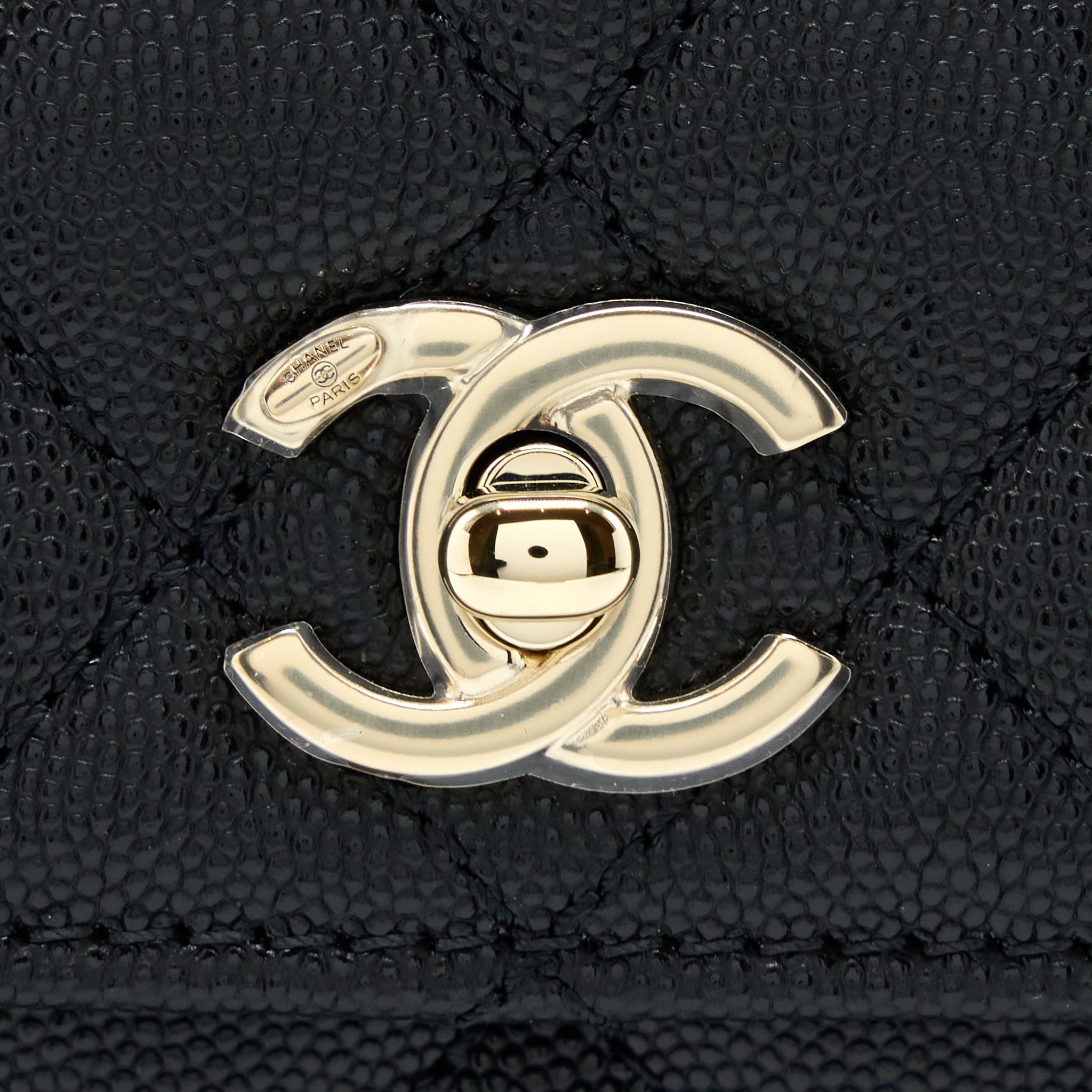 CHANEL SMALL COCO HANDLE FLAP BAG CAVIAR BLACK LGHW (MICROCHIP)