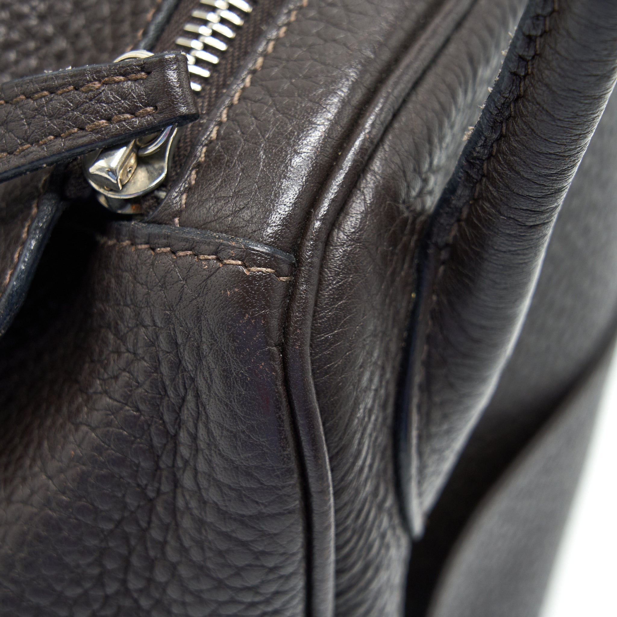HERMES LINDY 34 CHOCOLATE WITH SHW