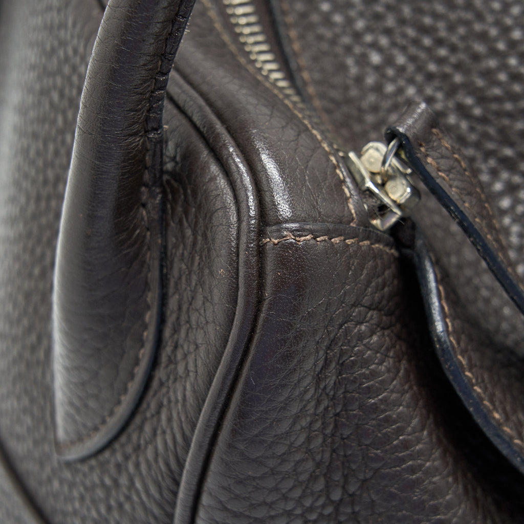 HERMES LINDY 34 CHOCOLATE WITH SHW