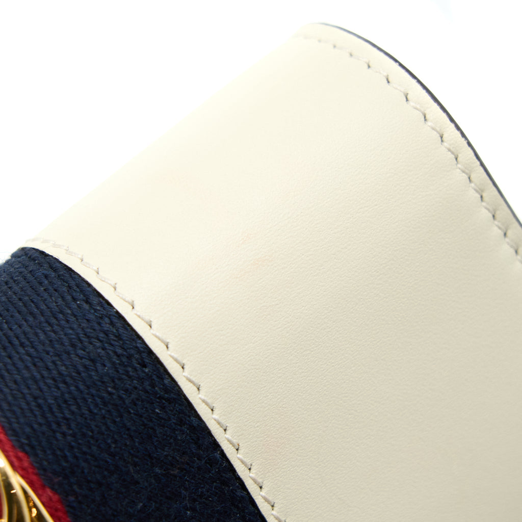 GUCCI SYLVIE MINI CHAIN BAG CALFSKIN WHITE GHW