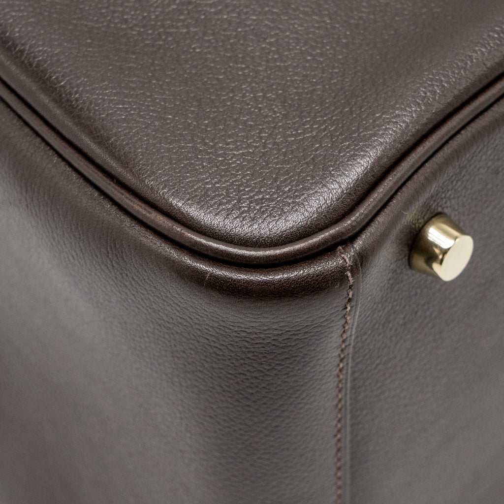 HERMES LINDY 30 EVERGRAIN EBENE GHW