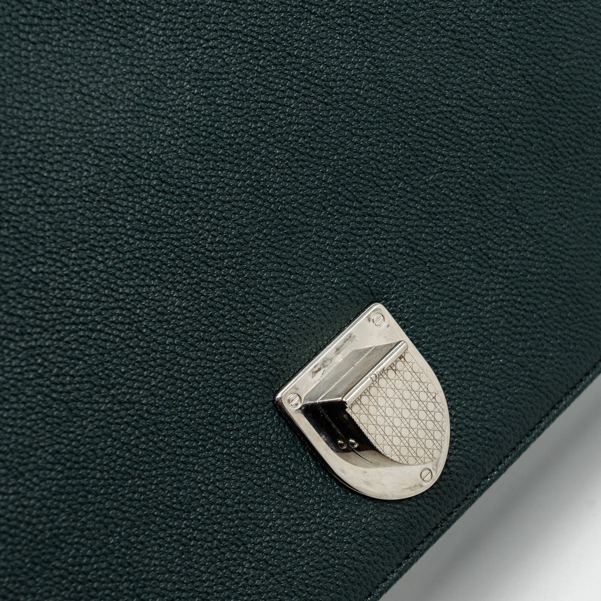 DIOR LARGE DIORAMA BAG GRAINED CALFSKIN DARK GREEN SHW