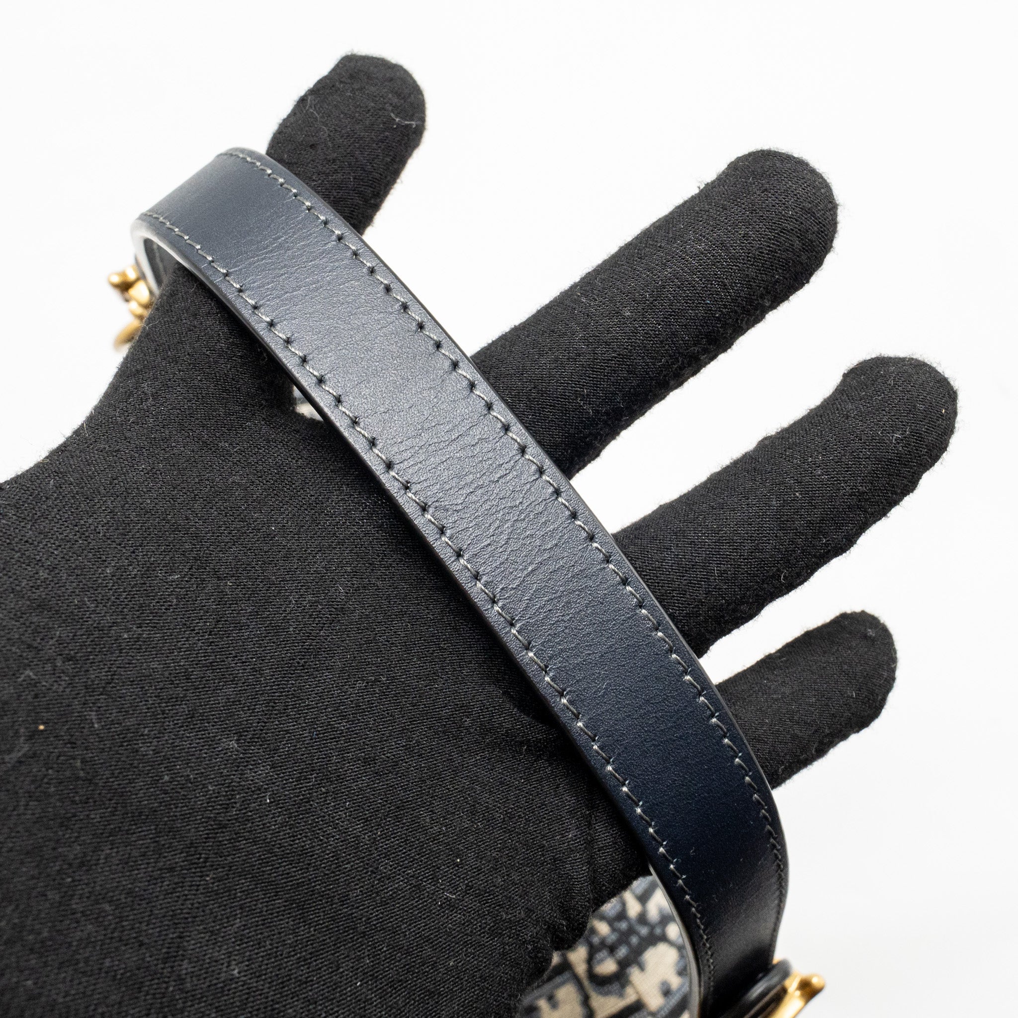 DIOR MEDIUM SADDLE BAG BLUE OBLIQUE CANVAS GHW