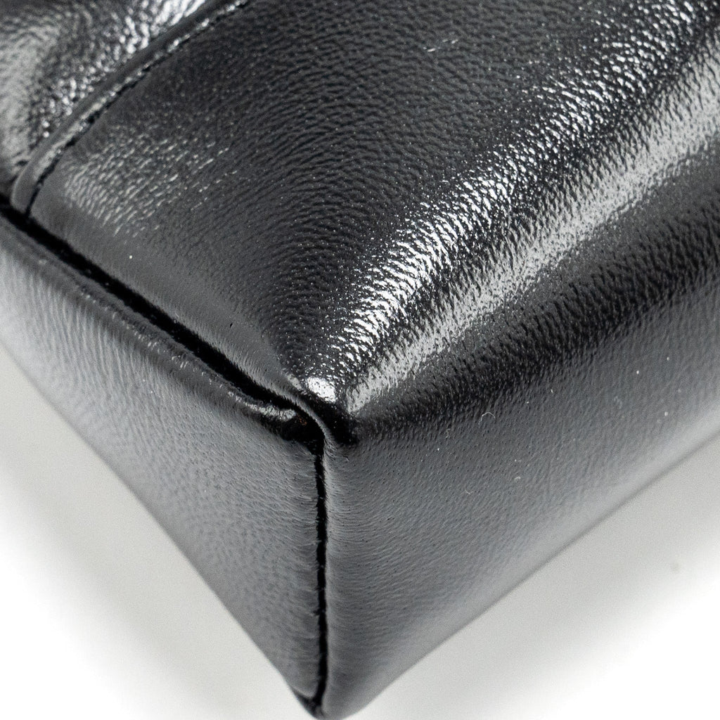 CHANEL MINI 31 CLUTCH WITH CHAIN SHINY LAMBSKIN BLACK LGHW (MICROCHIP)