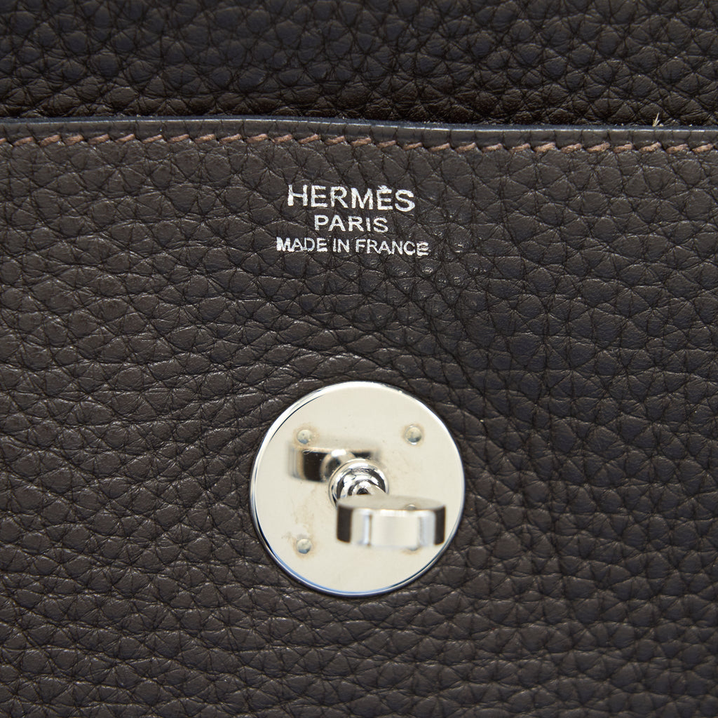 HERMES LINDY 34 CHOCOLATE WITH SHW