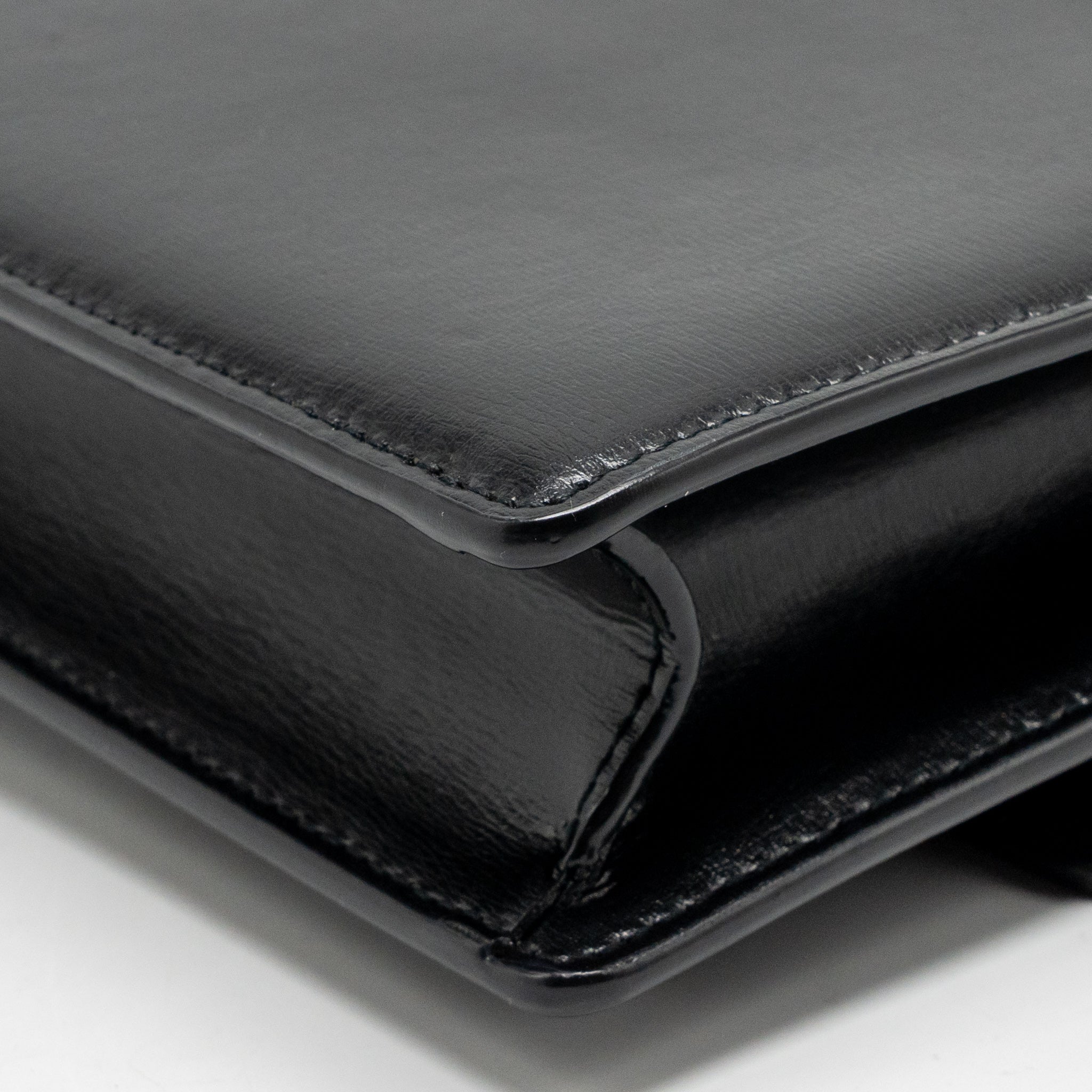 SAINT LAURENT/YSL MEDIUM TOP HANDLE SUNSET BAG CALFSKIN BLACK GHW
