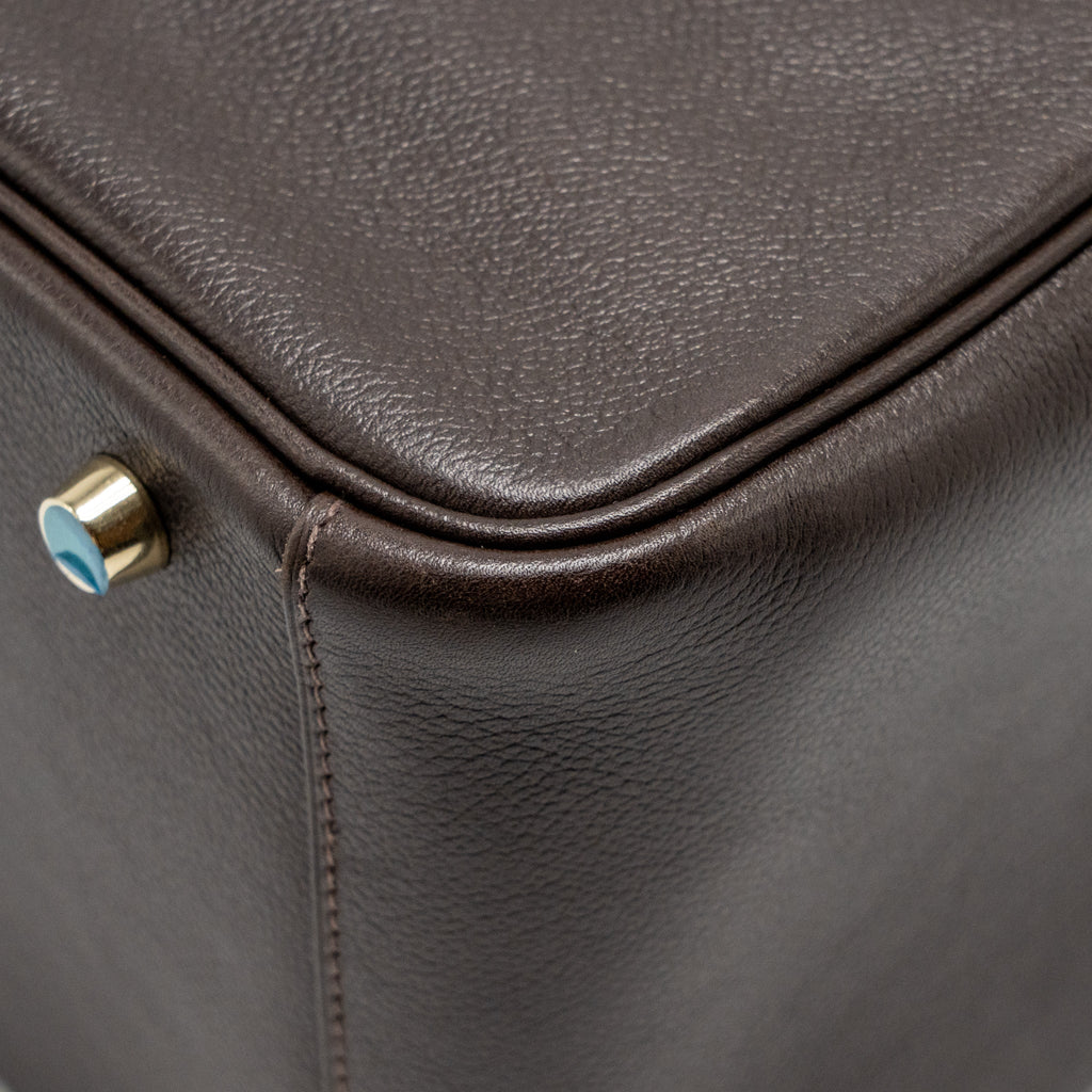HERMES LINDY 30 EVERGRAIN EBENE GHW
