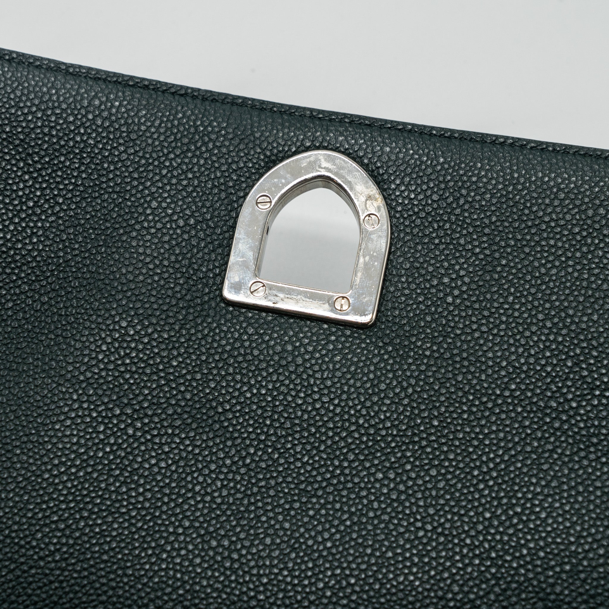 DIOR LARGE DIORAMA BAG GRAINED CALFSKIN DARK GREEN SHW