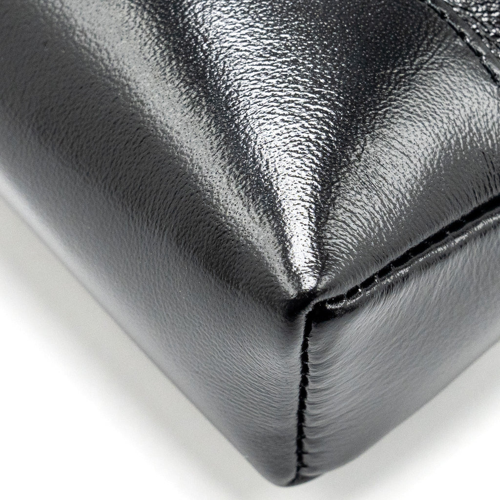 CHANEL MINI 31 CLUTCH WITH CHAIN SHINY LAMBSKIN BLACK LGHW (MICROCHIP)