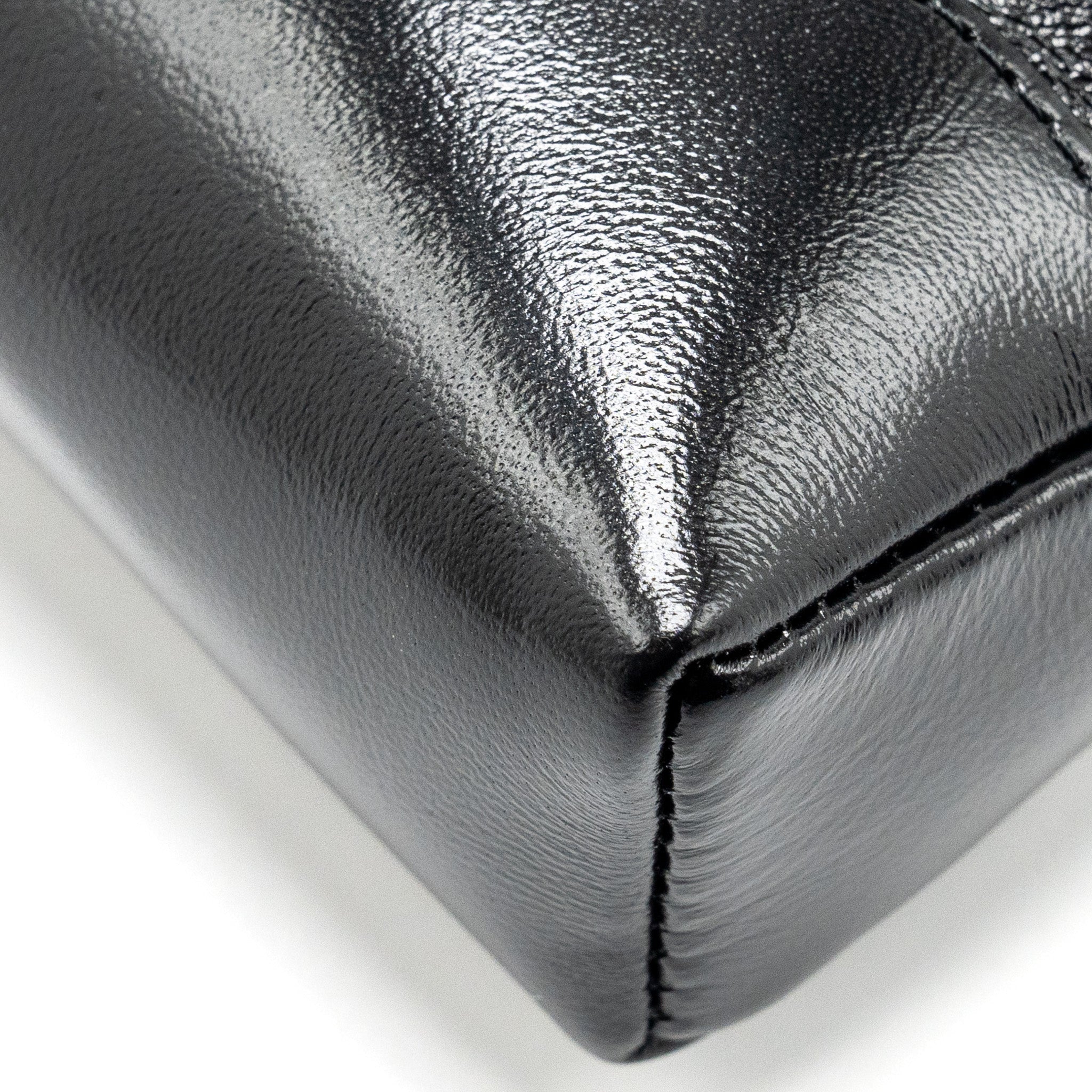 CHANEL MINI 31 CLUTCH WITH CHAIN SHINY LAMBSKIN BLACK LGHW (MICROCHIP)