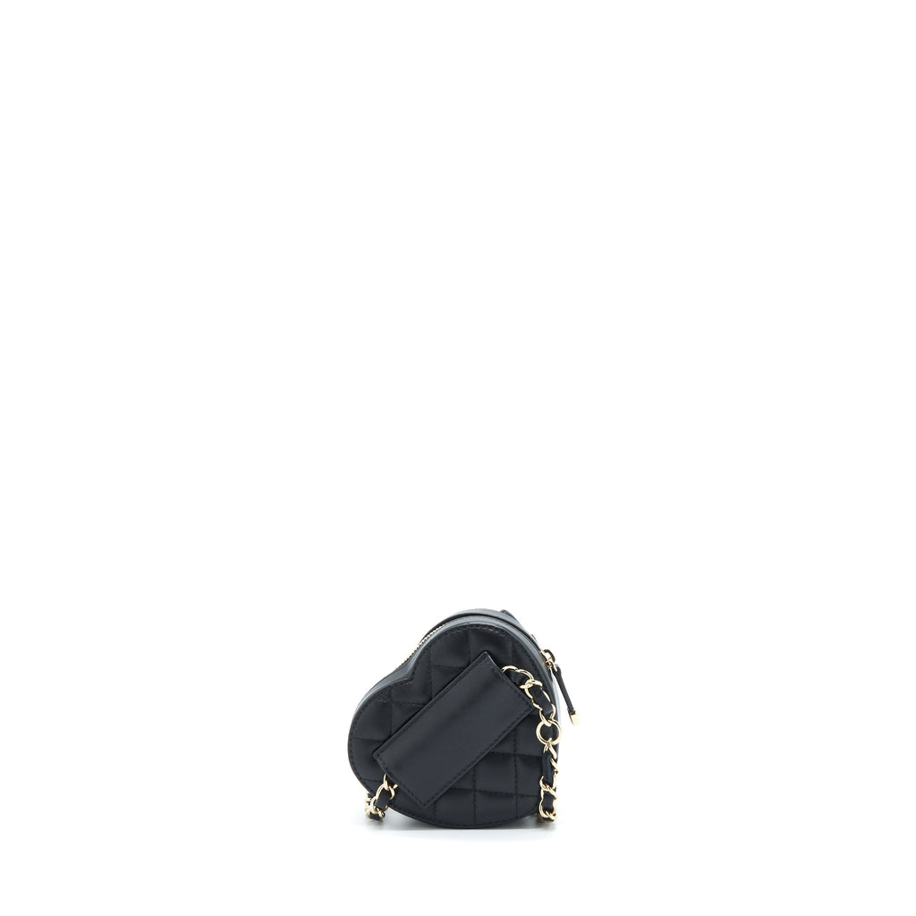 CHANEL 22S HEART BELT BAG LAMBSKIN BLACK LGHW