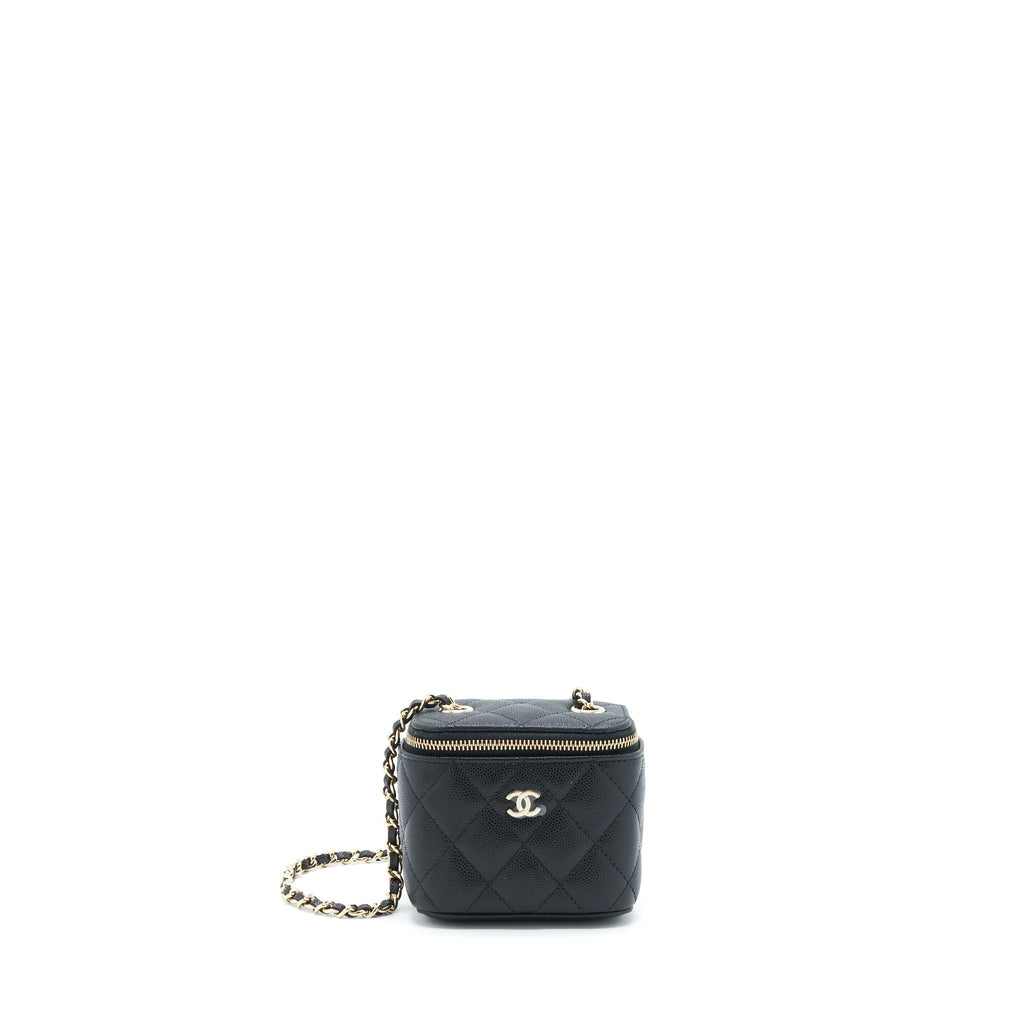 CHANEL MINI VANITY CASE CAVIAR BLACK LGHW