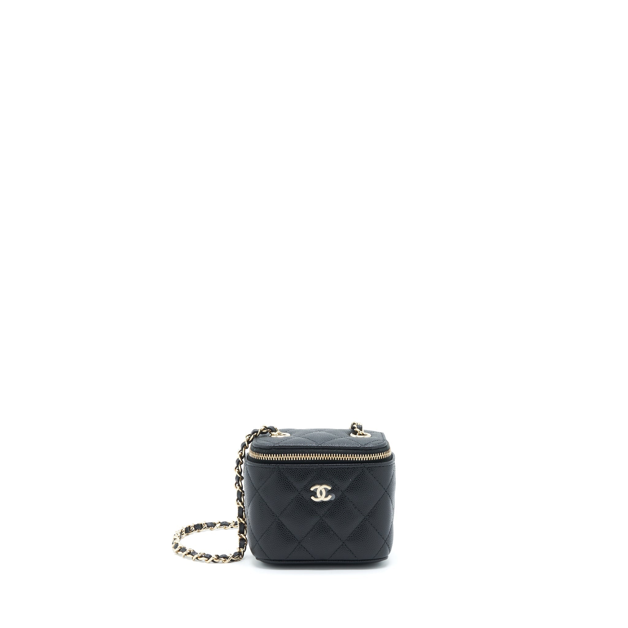 CHANEL MINI VANITY CASE CAVIAR BLACK LGHW