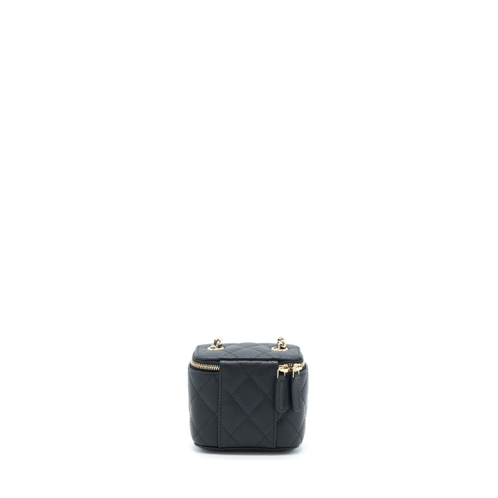 CHANEL MINI VANITY CASE CAVIAR BLACK LGHW
