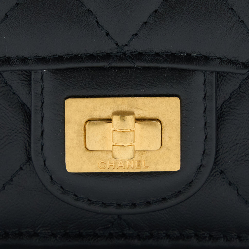CHANEL REISSUE COMPACT WALLET CALFSKIN BLACK GHW