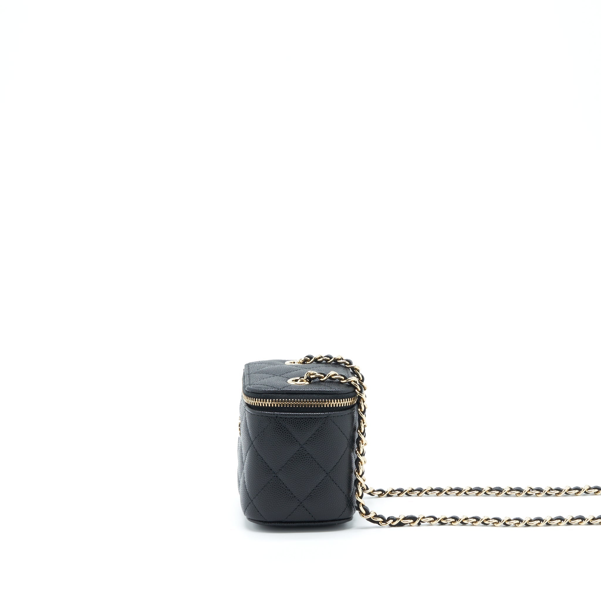 CHANEL MINI VANITY CASE CAVIAR BLACK LGHW