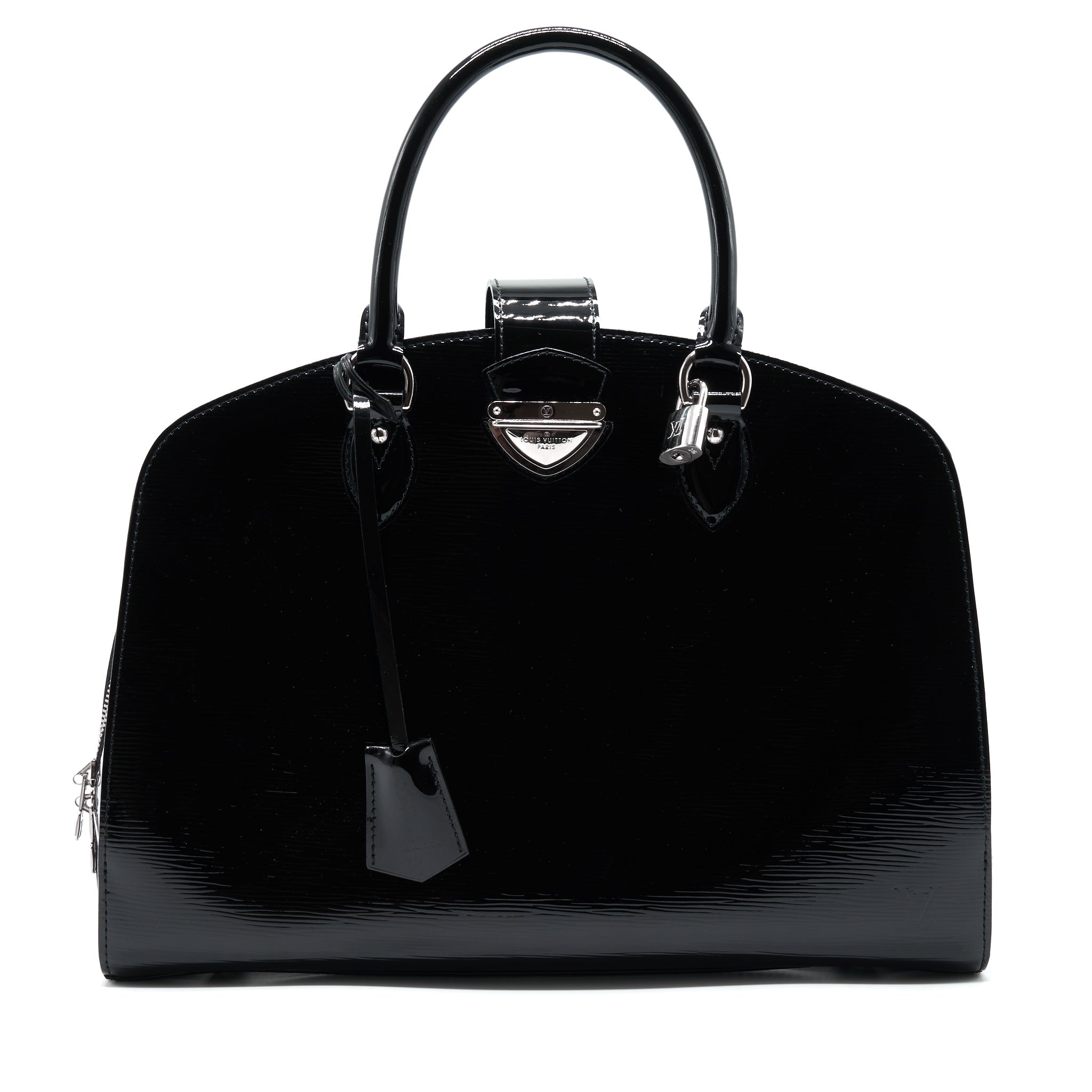 LOUIS VUITTON PATENT EPI TOTE BAG BLACK SHW