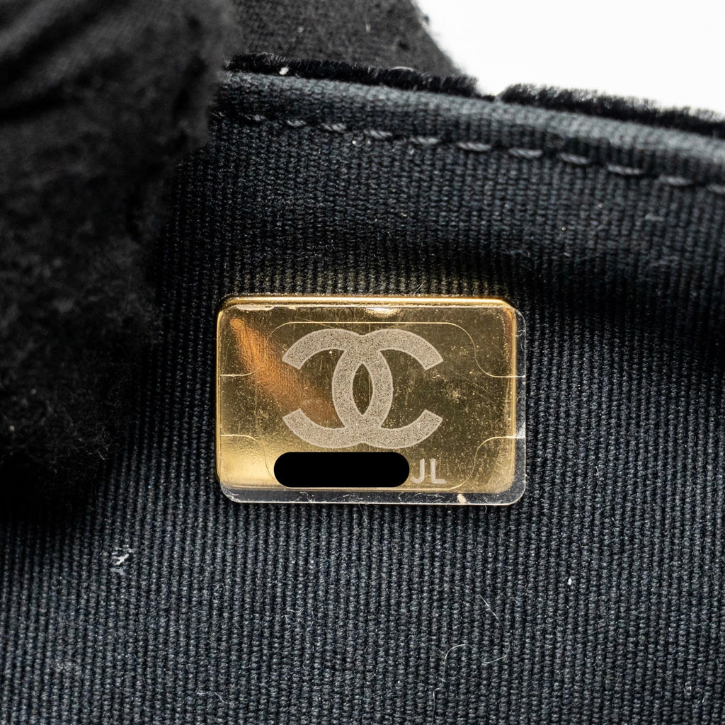 CHANEL 23B HOBO BAG VELVET BLACK GHW (MICROCHIP)