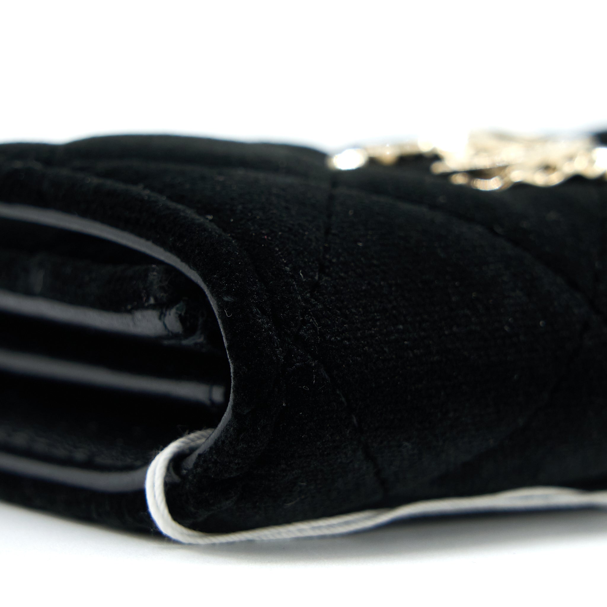 CHANEL 21A FLAP CARD HOLDER VELVET BLACK LGHW