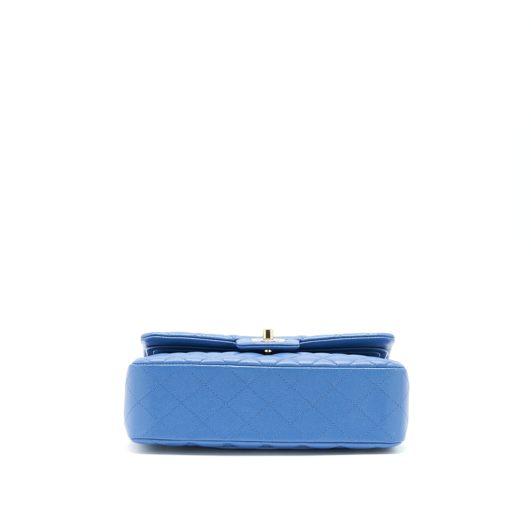 CHANEL SMALL CLASSIC DOUBLE FLAP CAVIAR BLUE LGHW