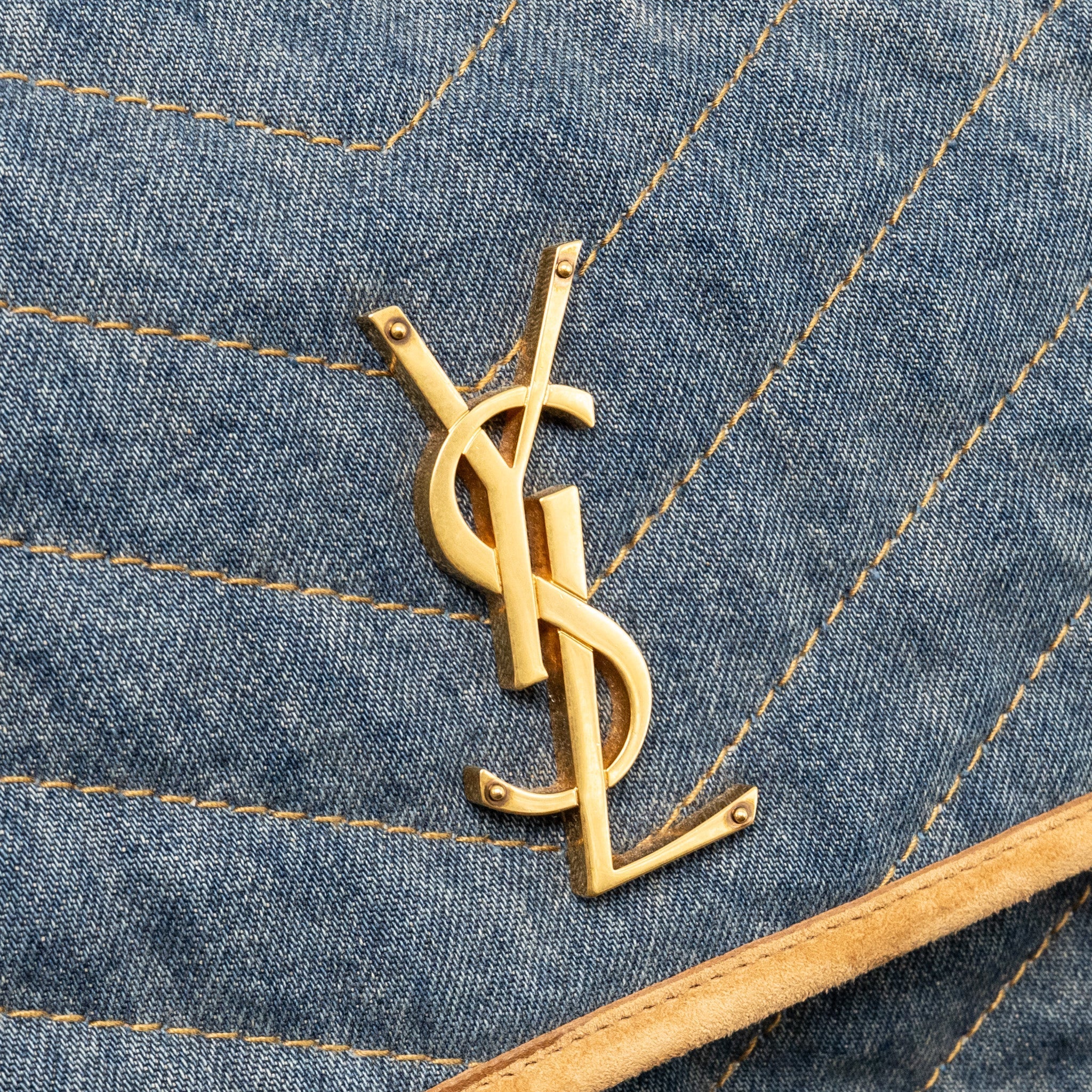 SAINT LAURENT/YSL NIKI SHOULDER BAG DENIM BLUE/ CINNAMON GHW