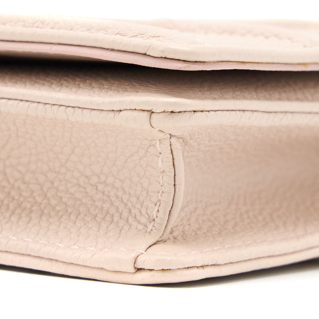 DIOR DIORAMA WALLET ON CHAIN CALFSKIN LIGHT PINK SHW