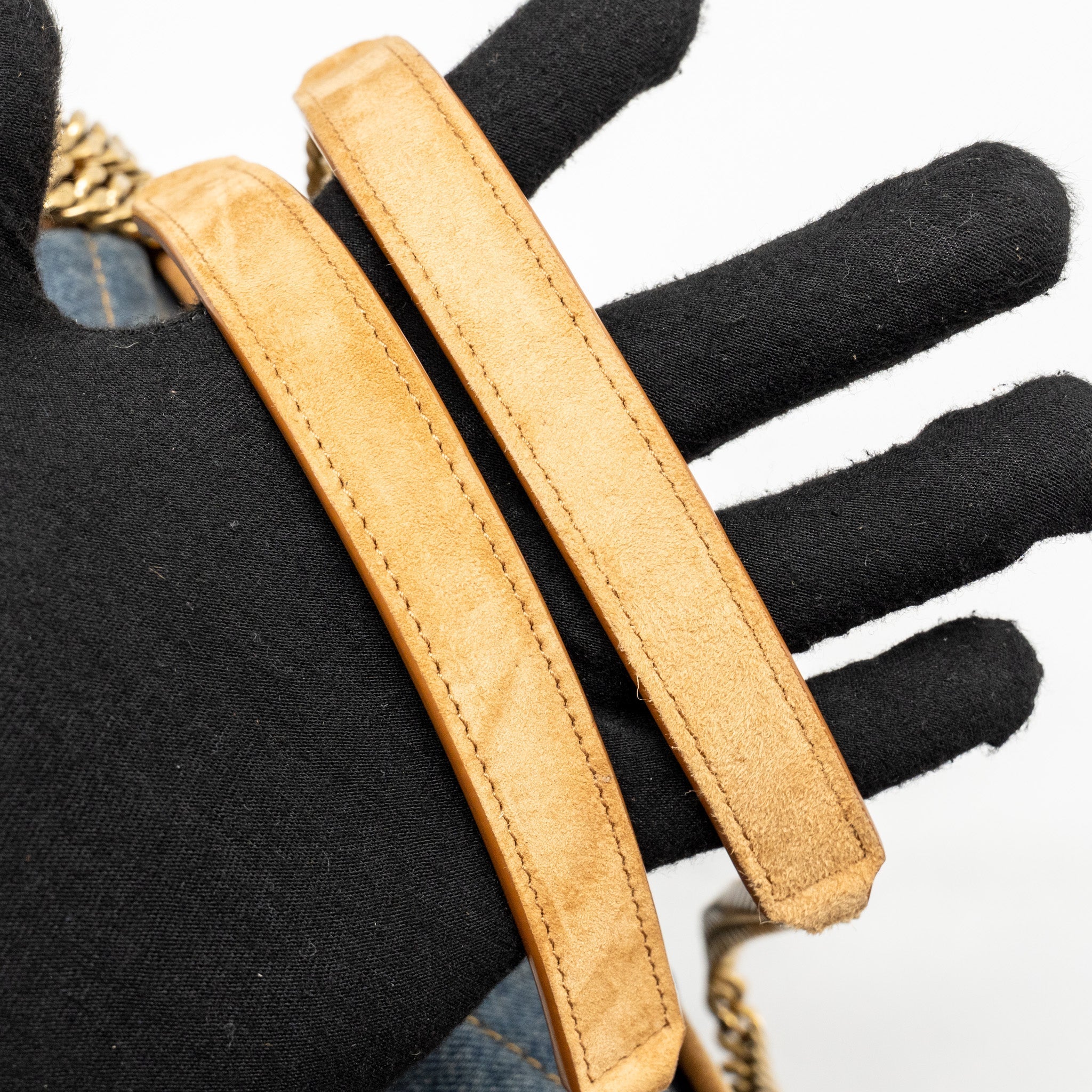 SAINT LAURENT/YSL NIKI SHOULDER BAG DENIM BLUE/ CINNAMON GHW