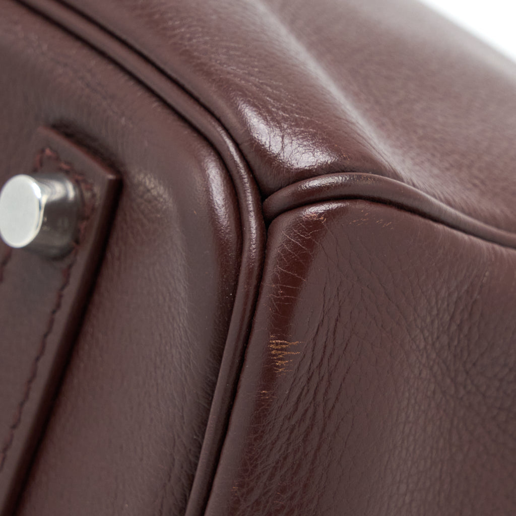 HERMES BIRKIN 35 EVERGRAIN BORDEAUX SHW