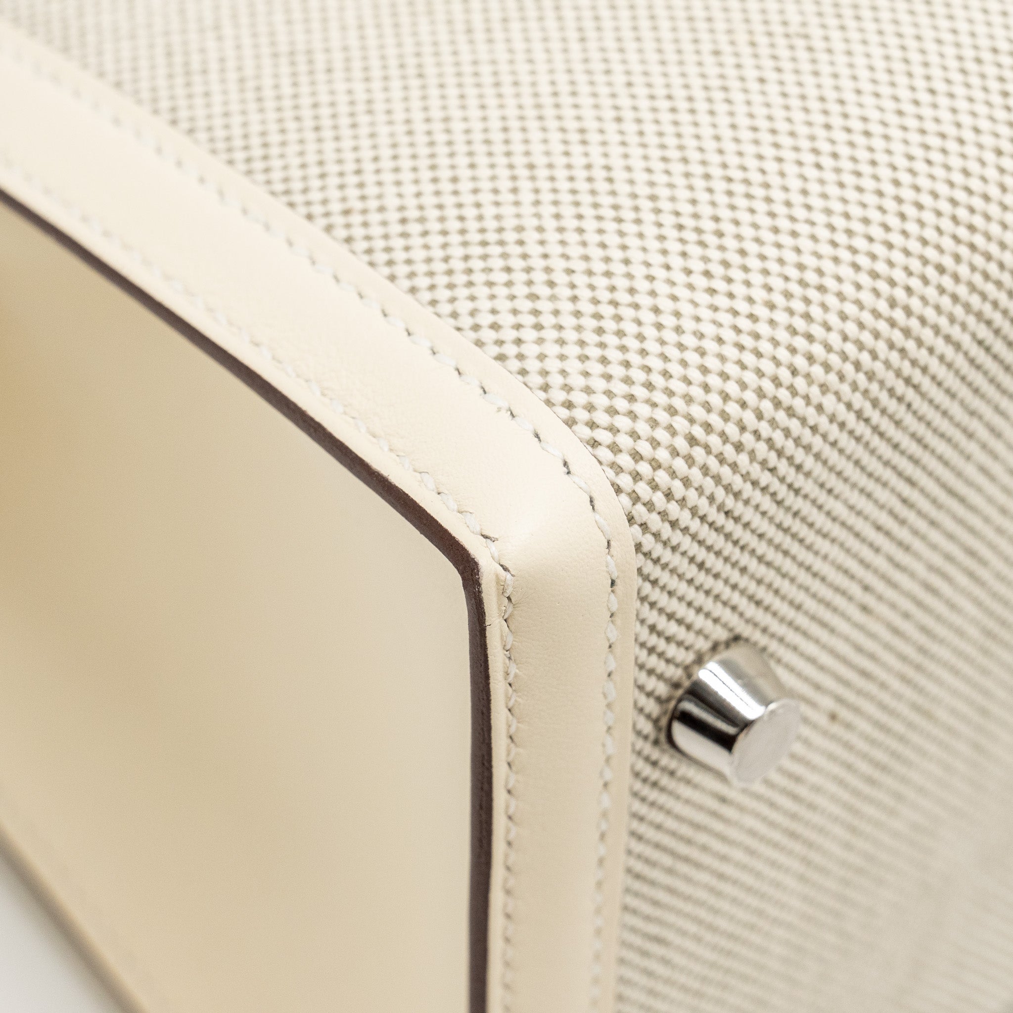 HERMES KELLY 28 SELLIER TOILE H/SWIFT ECRU-AMANDE/NATA SHW