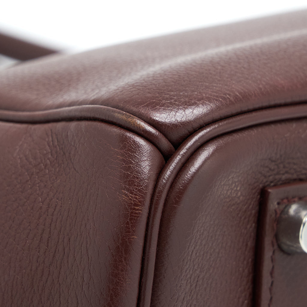 HERMES BIRKIN 35 EVERGRAIN BORDEAUX SHW