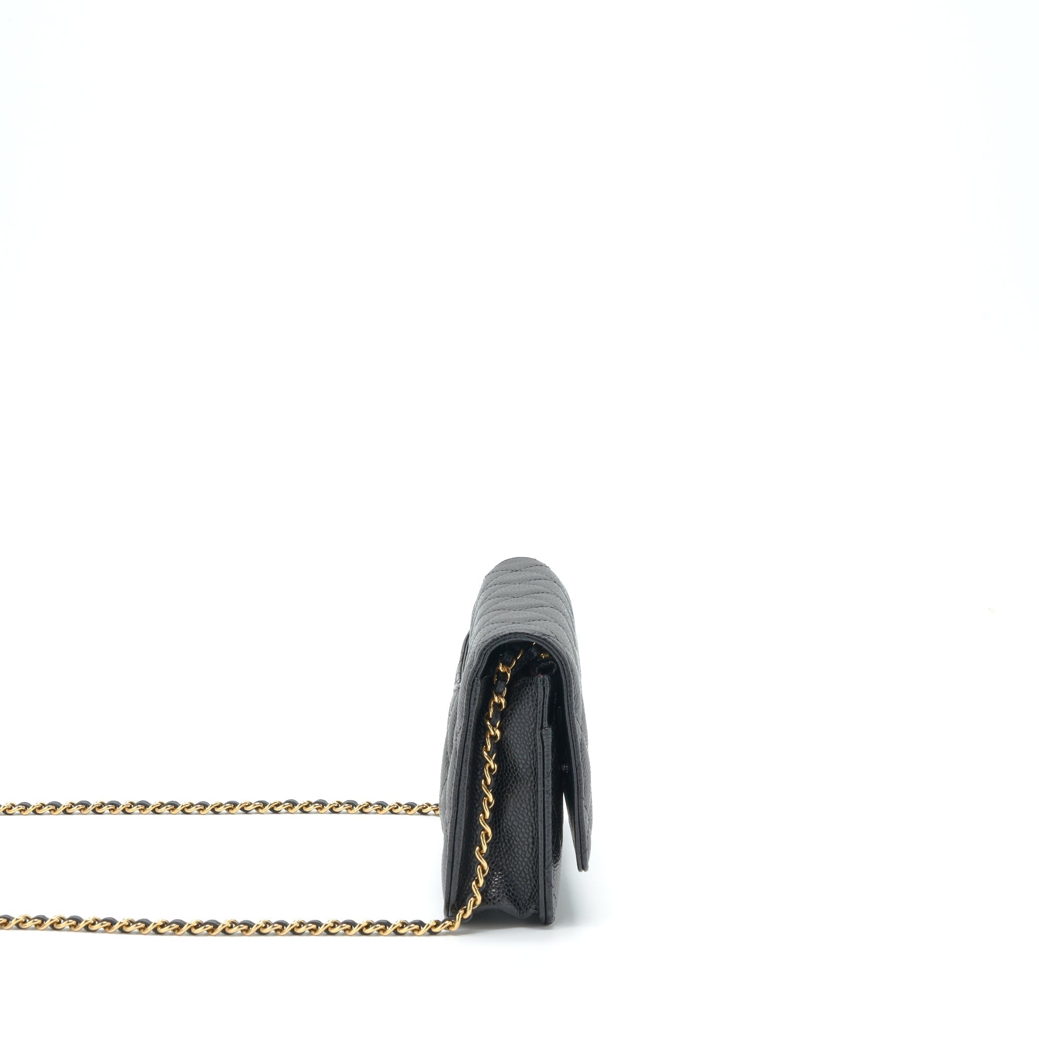 CHANEL CLASSIC WALLET ON CHAIN CAVIAR BLACK GHW