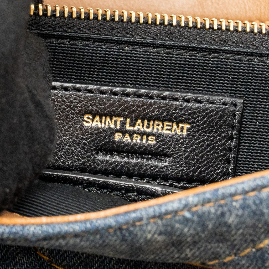 SAINT LAURENT/YSL NIKI SHOULDER BAG DENIM BLUE/ CINNAMON GHW