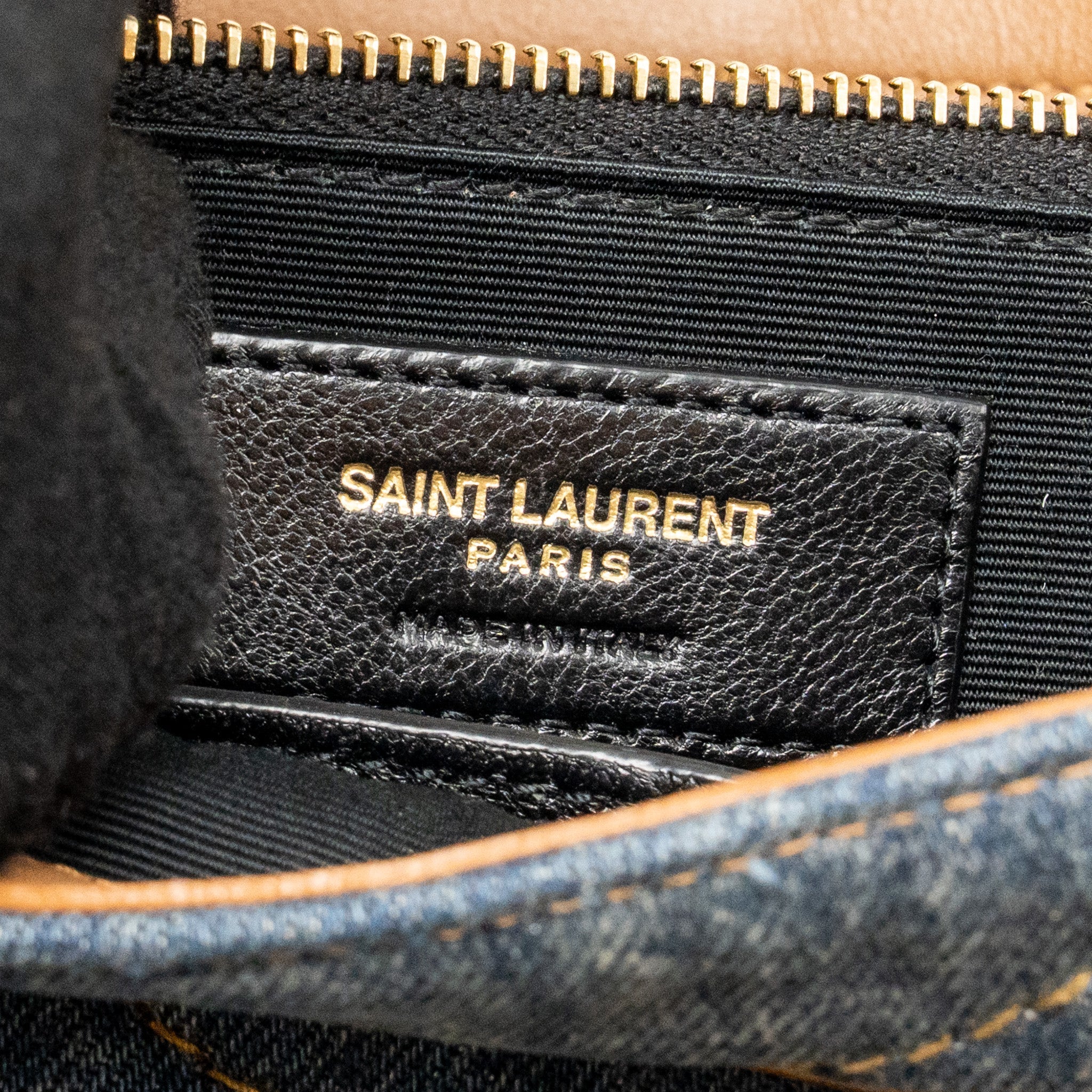 SAINT LAURENT/YSL NIKI SHOULDER BAG DENIM BLUE/ CINNAMON GHW