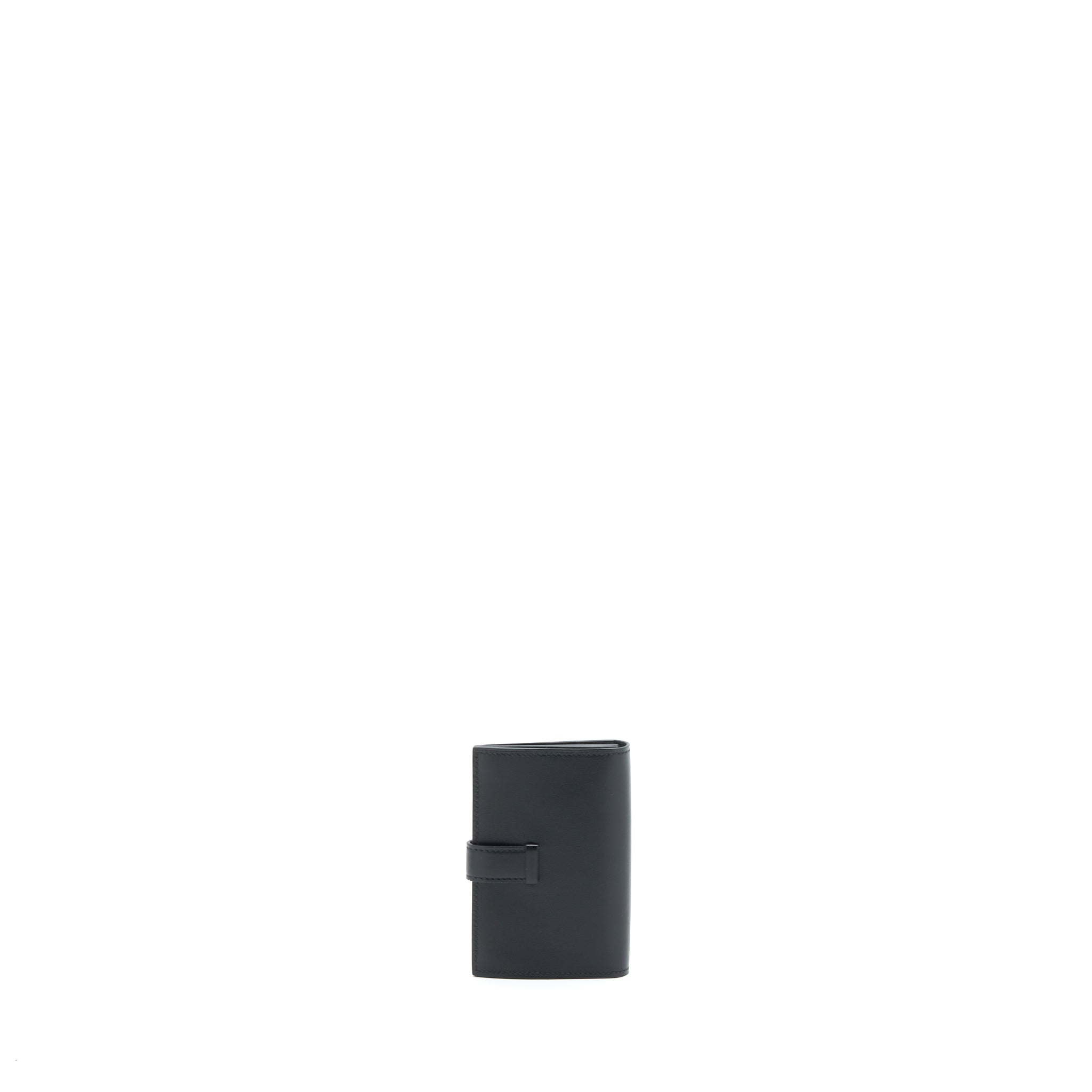 HERMES BEARN CARD HOLDER BOX CALFSKIN BLACK GHW
