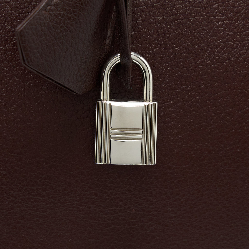 HERMES BIRKIN 35 EVERGRAIN BORDEAUX SHW