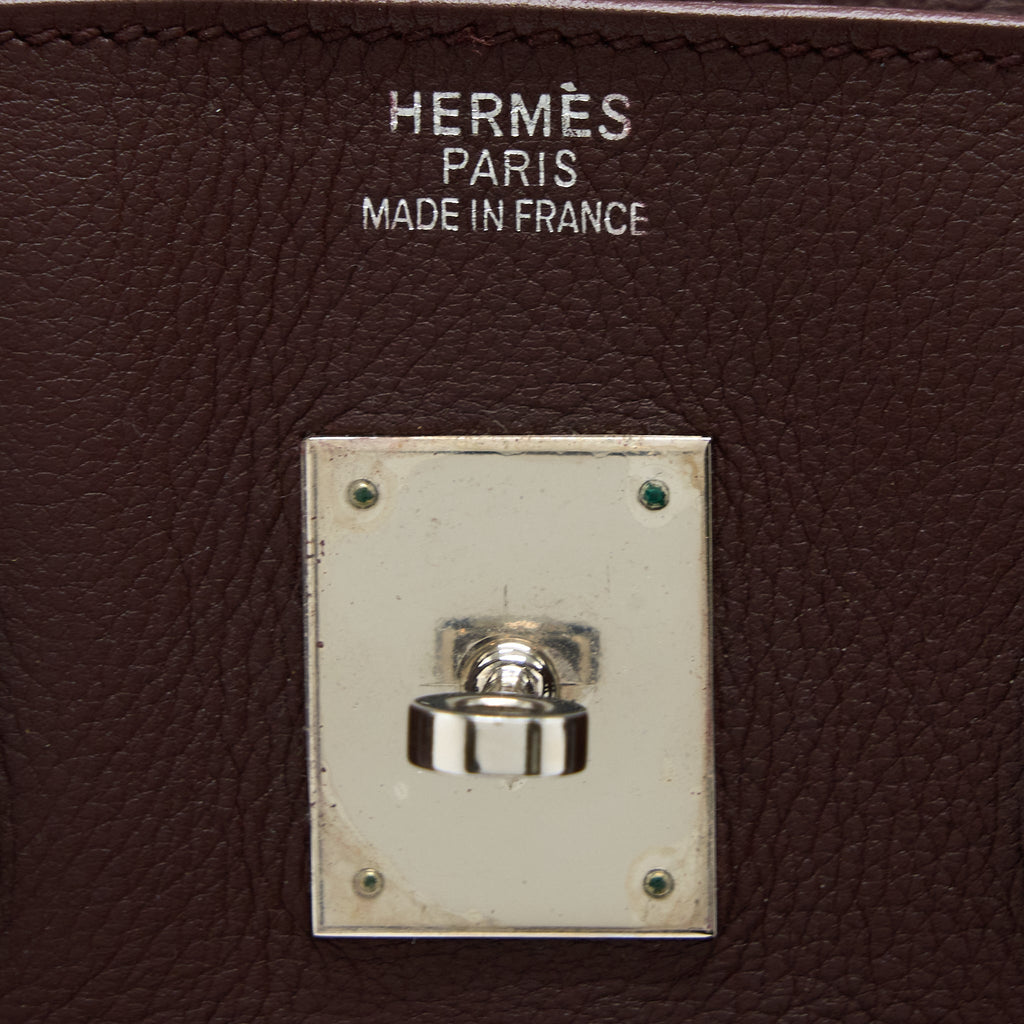 HERMES BIRKIN 35 EVERGRAIN BORDEAUX SHW