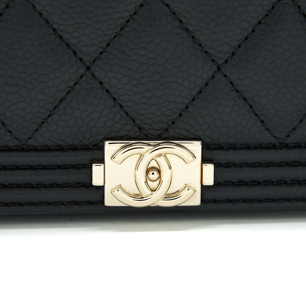 CHANEL LEBOY WALLET ON CHAIN WOC CAVIAR BLACK GHW
