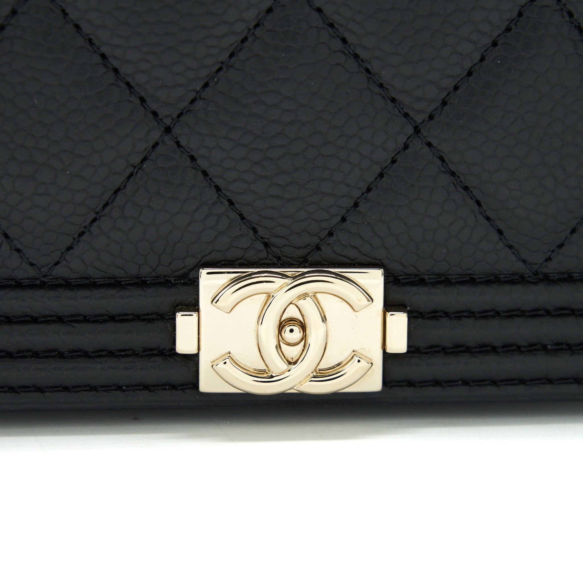 CHANEL LEBOY WALLET ON CHAIN WOC CAVIAR BLACK GHW