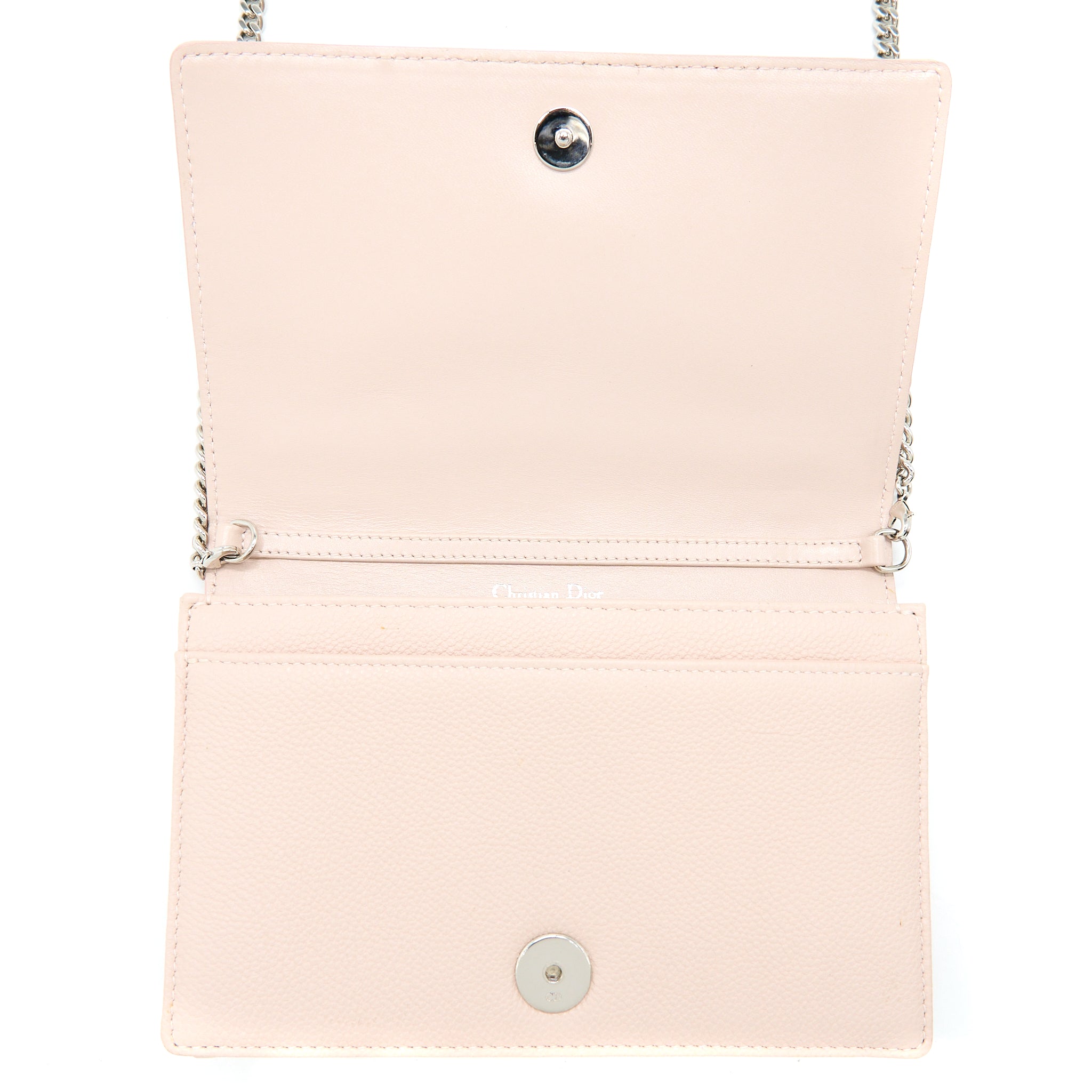 DIOR DIORAMA WALLET ON CHAIN CALFSKIN LIGHT PINK SHW