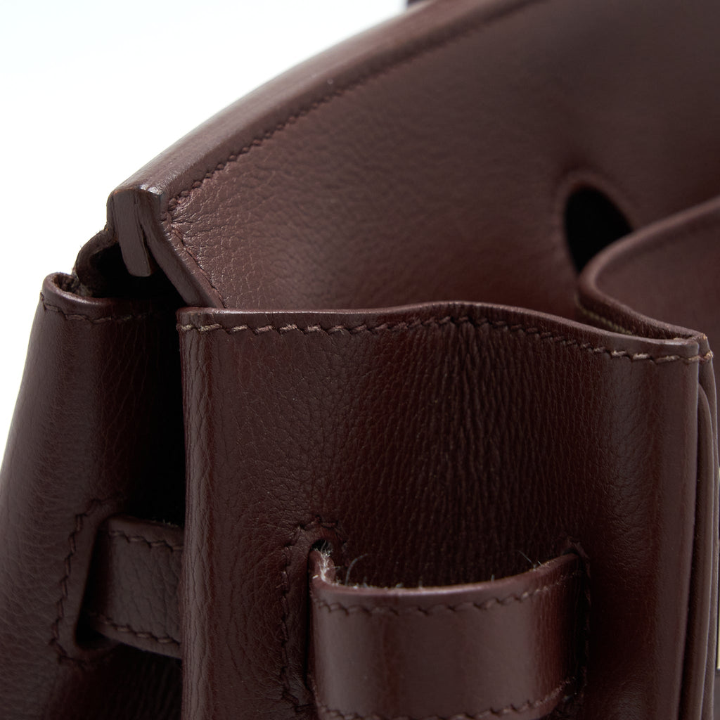 HERMES BIRKIN 35 EVERGRAIN BORDEAUX SHW