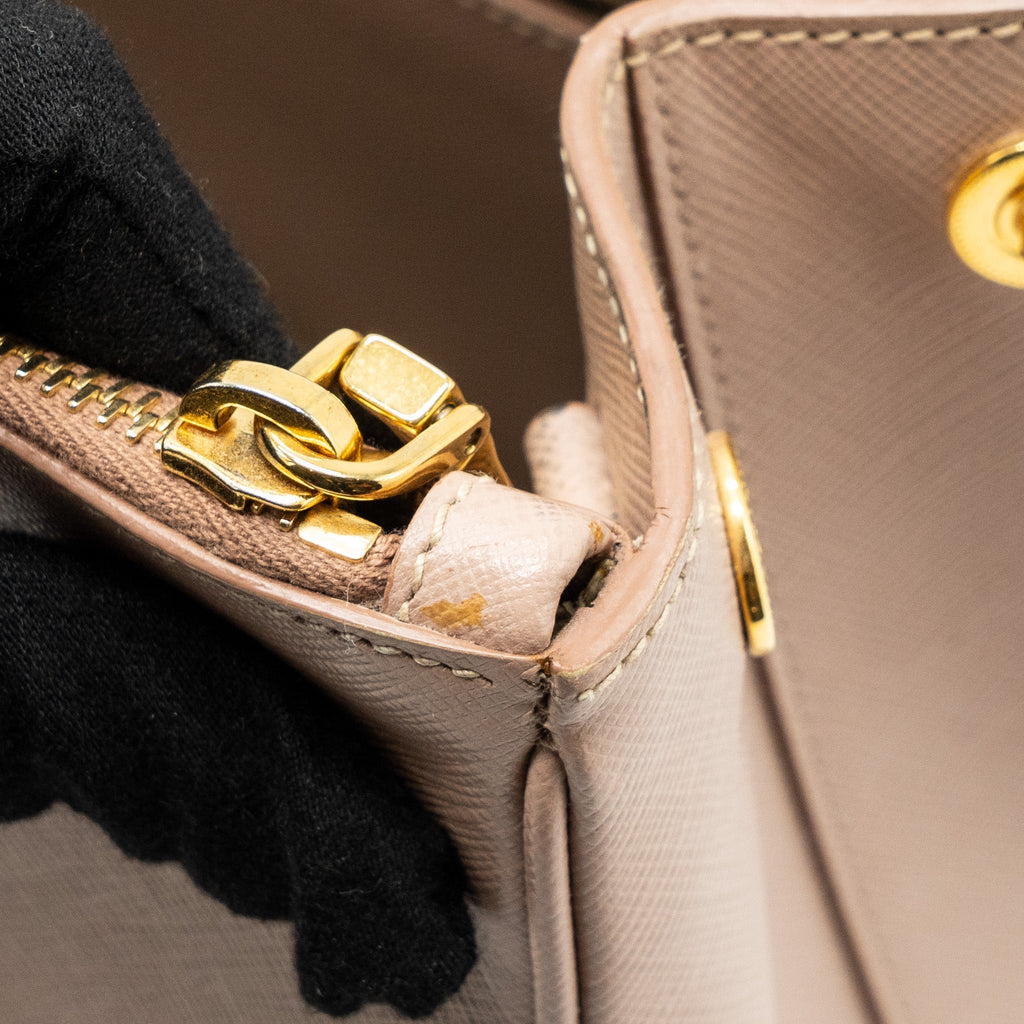 PRADA DOUBLE ZIP SHOPPING TOTO SAFFIANO CAMMEO GHW