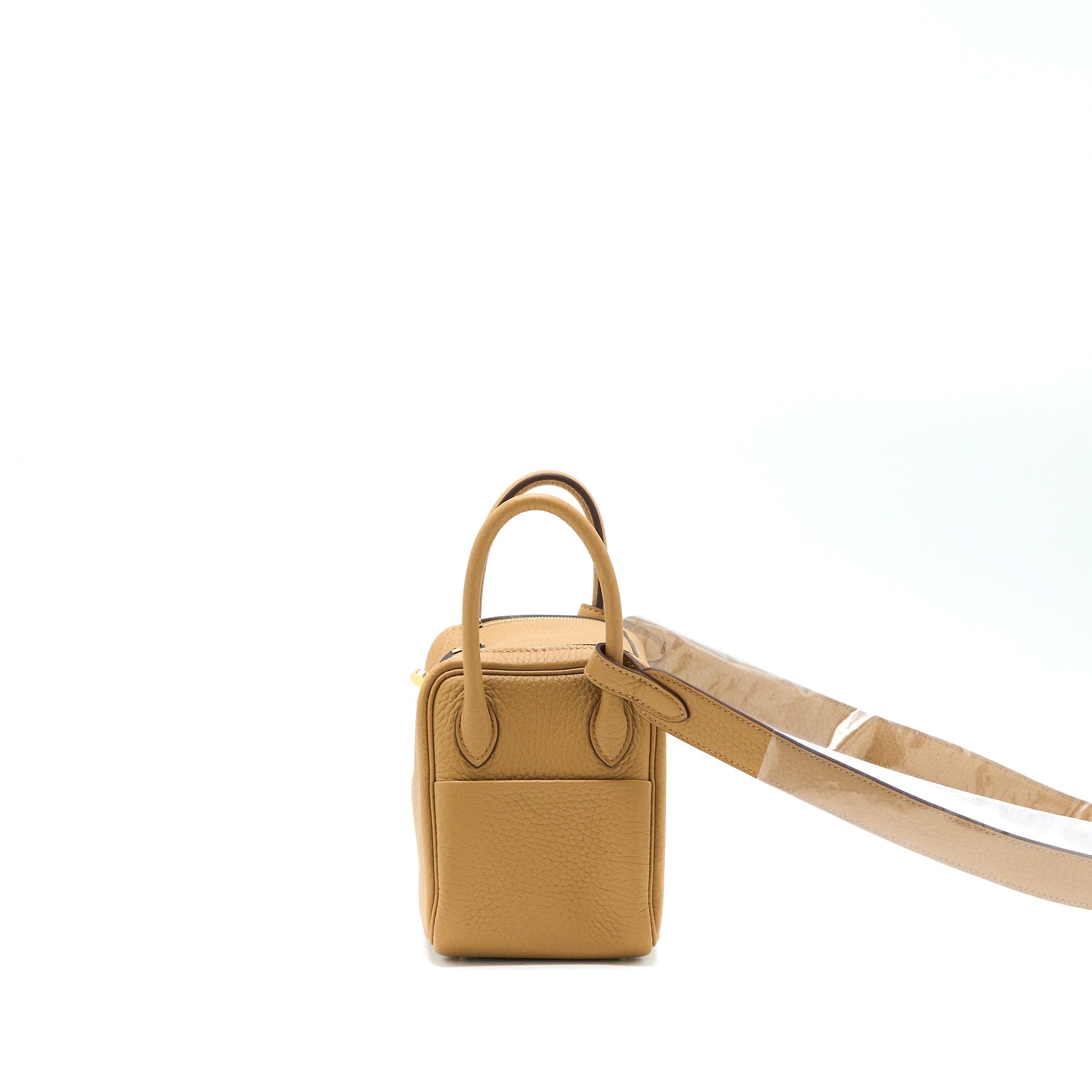 HERMES MINI LINDY CLEMENCE BISCUIT GHW