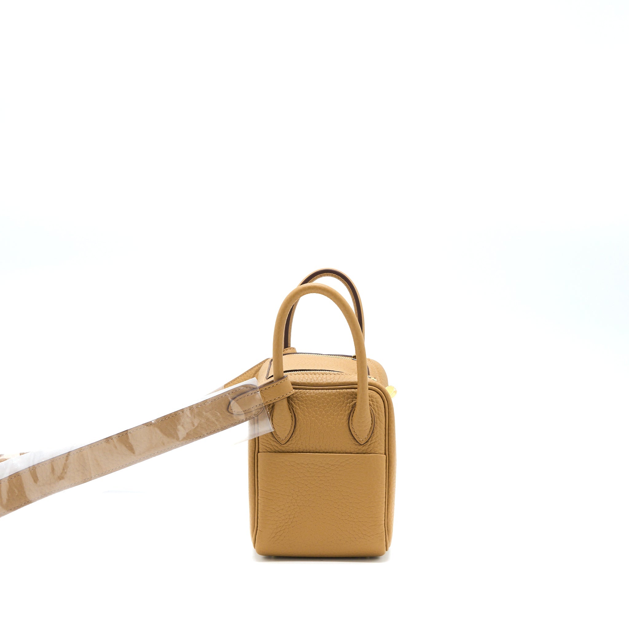 HERMES MINI LINDY CLEMENCE BISCUIT GHW