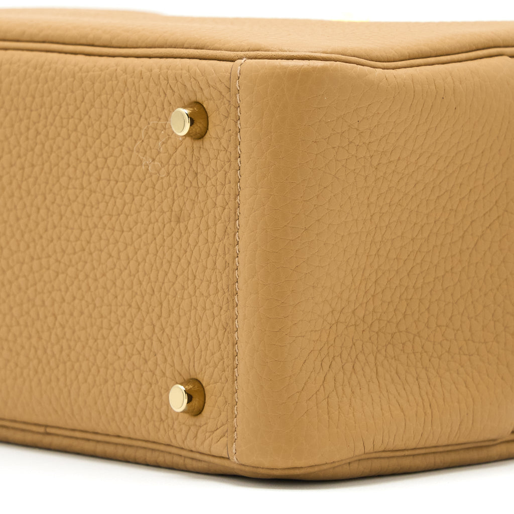 HERMES MINI LINDY CLEMENCE BISCUIT GHW