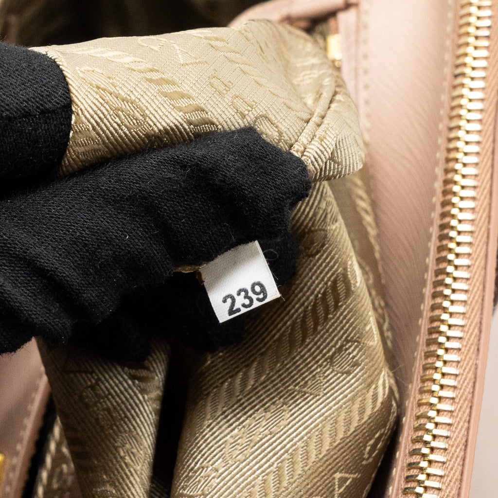 PRADA DOUBLE ZIP SHOPPING TOTO SAFFIANO CAMMEO GHW