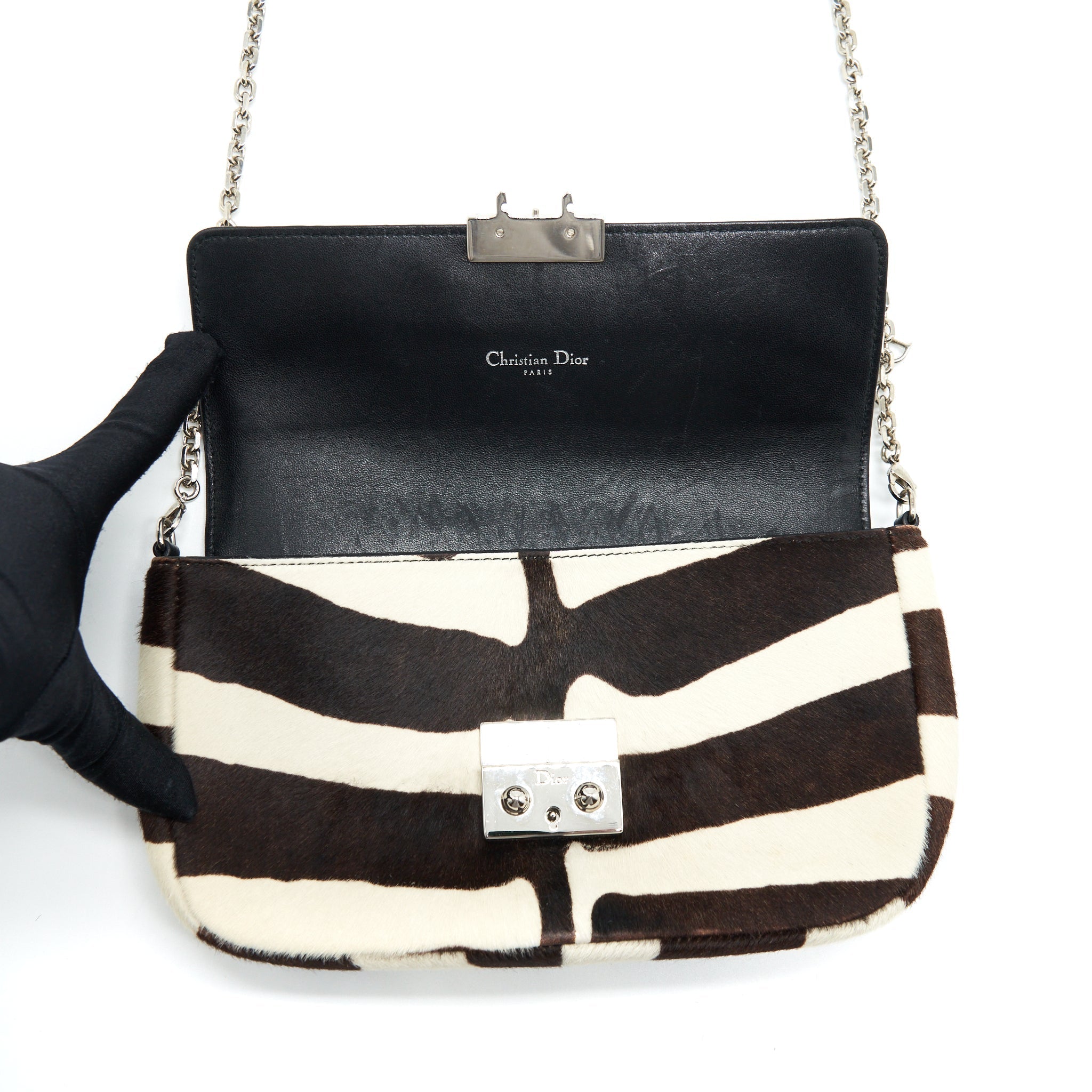DIOR MISS DIOR MINI BAG WITH CHAIN PONY HAIR MULTICOLOUR SHW