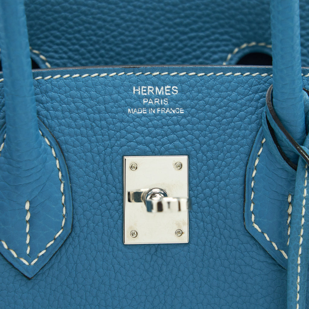 HERMES BIRKIN 25 TOGO BLUE JEANS SHW SQUARE L