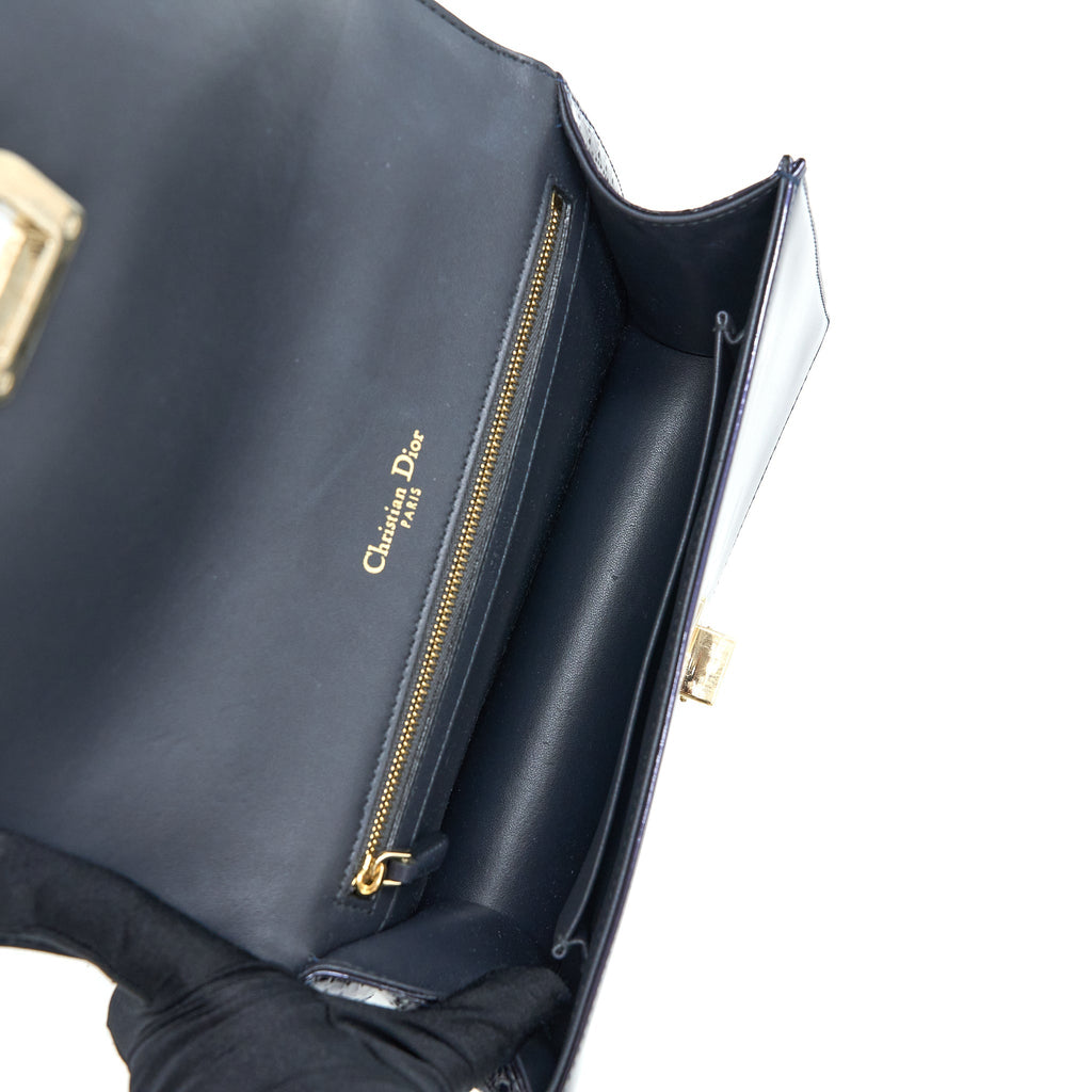 DIOR MEDIUM DIORAMA CALFSKIN METALLIC NAVY LGHW