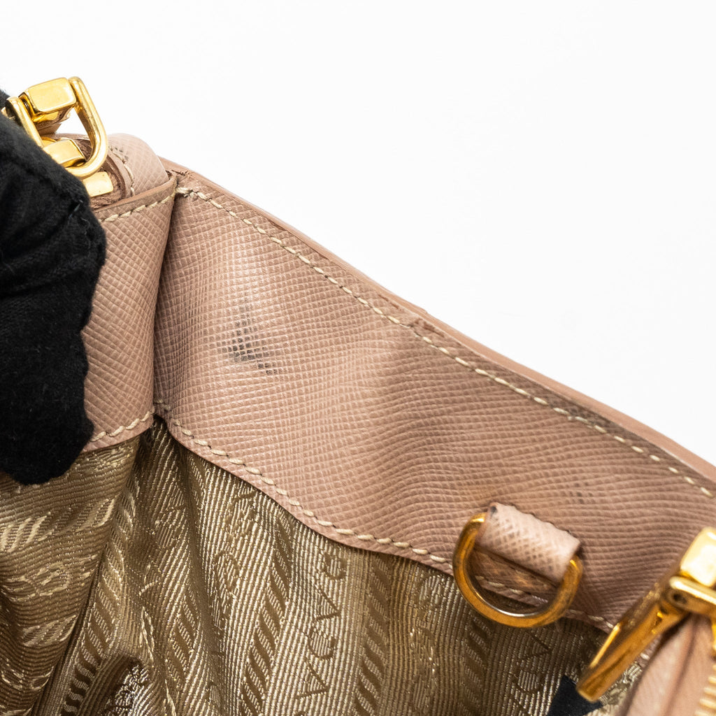 PRADA DOUBLE ZIP SHOPPING TOTO SAFFIANO CAMMEO GHW