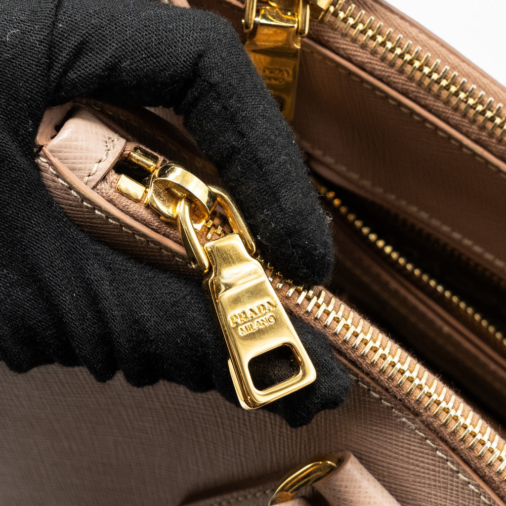 PRADA DOUBLE ZIP SHOPPING TOTO SAFFIANO CAMMEO GHW